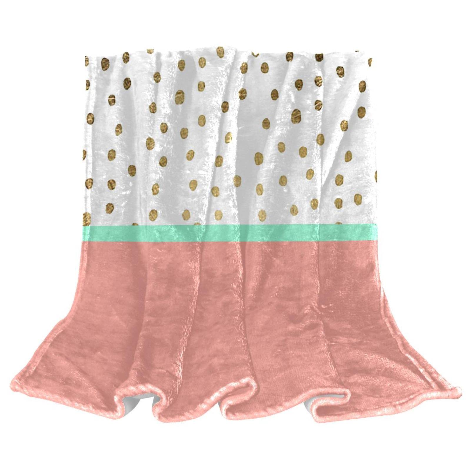 Couverture polaire décorative haut de gamme Golden Wave Rose