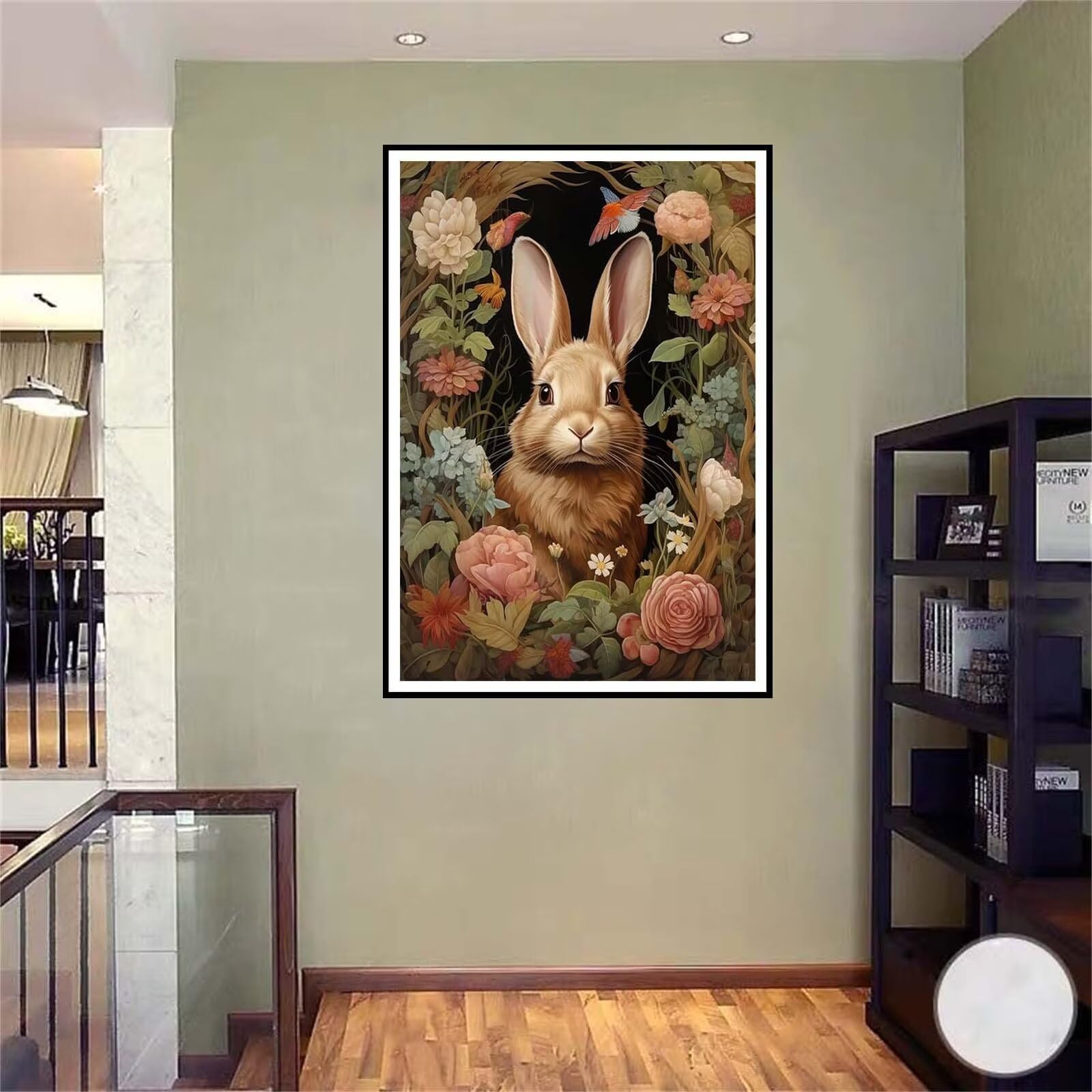 5D DIY Diamond Art Painting Kit Completo,Fiori di coniglio Kit di Pittura Diamante, Strass Cristallo Ricamo Arte Diamante Pittura con Numeri per Bambini Adulti Decorazione Parete di Casa - 70x100cm