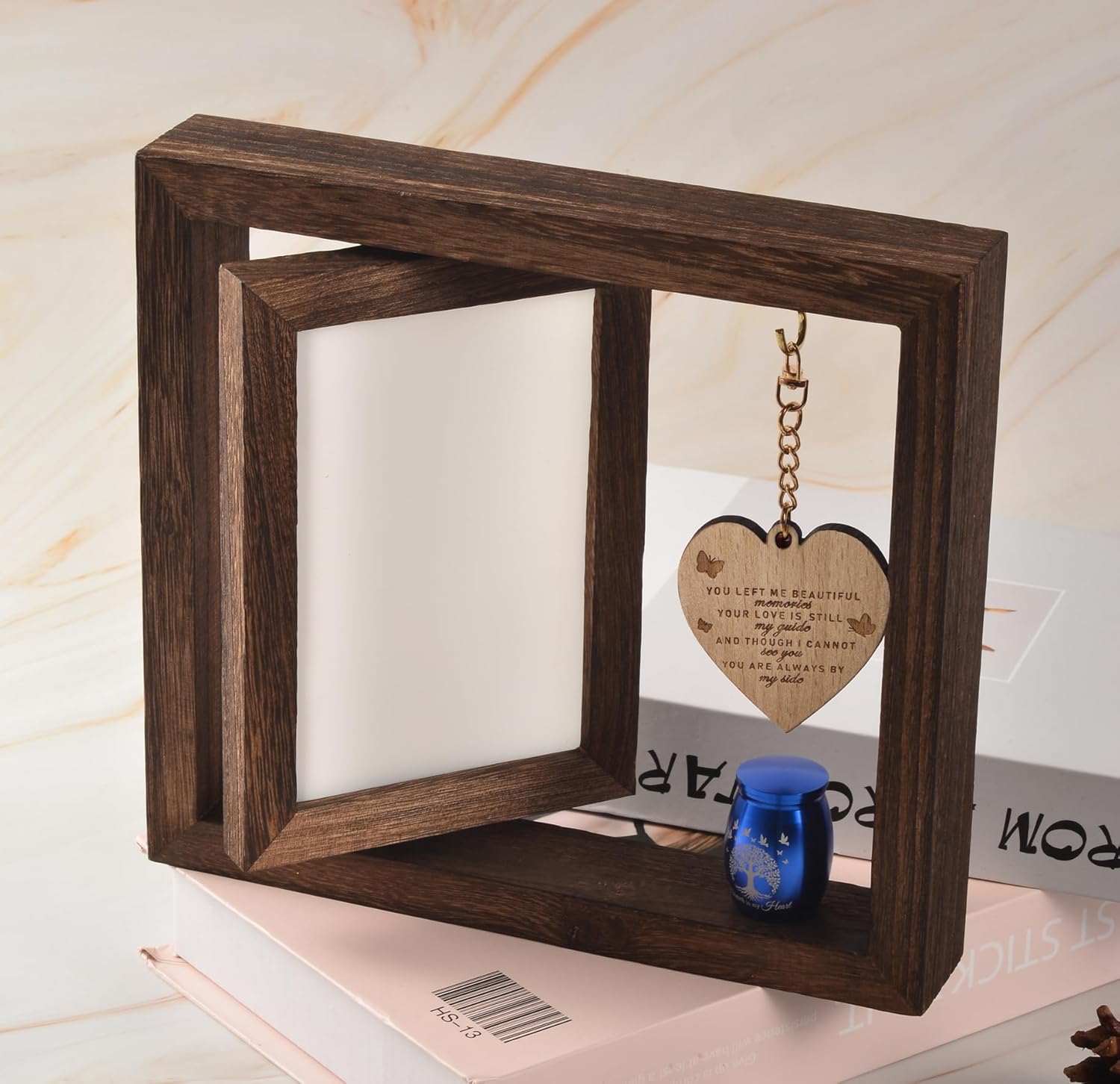 DB Memorial Picture Frame Fits 4’’x6’’ Photo and 1.57 Inches Small Urns for Human Ashes Keepsake，Mini Cremation Urn and Memorial Photo Frame Set for Loss of Loved One Sympathy Gift - Image 4