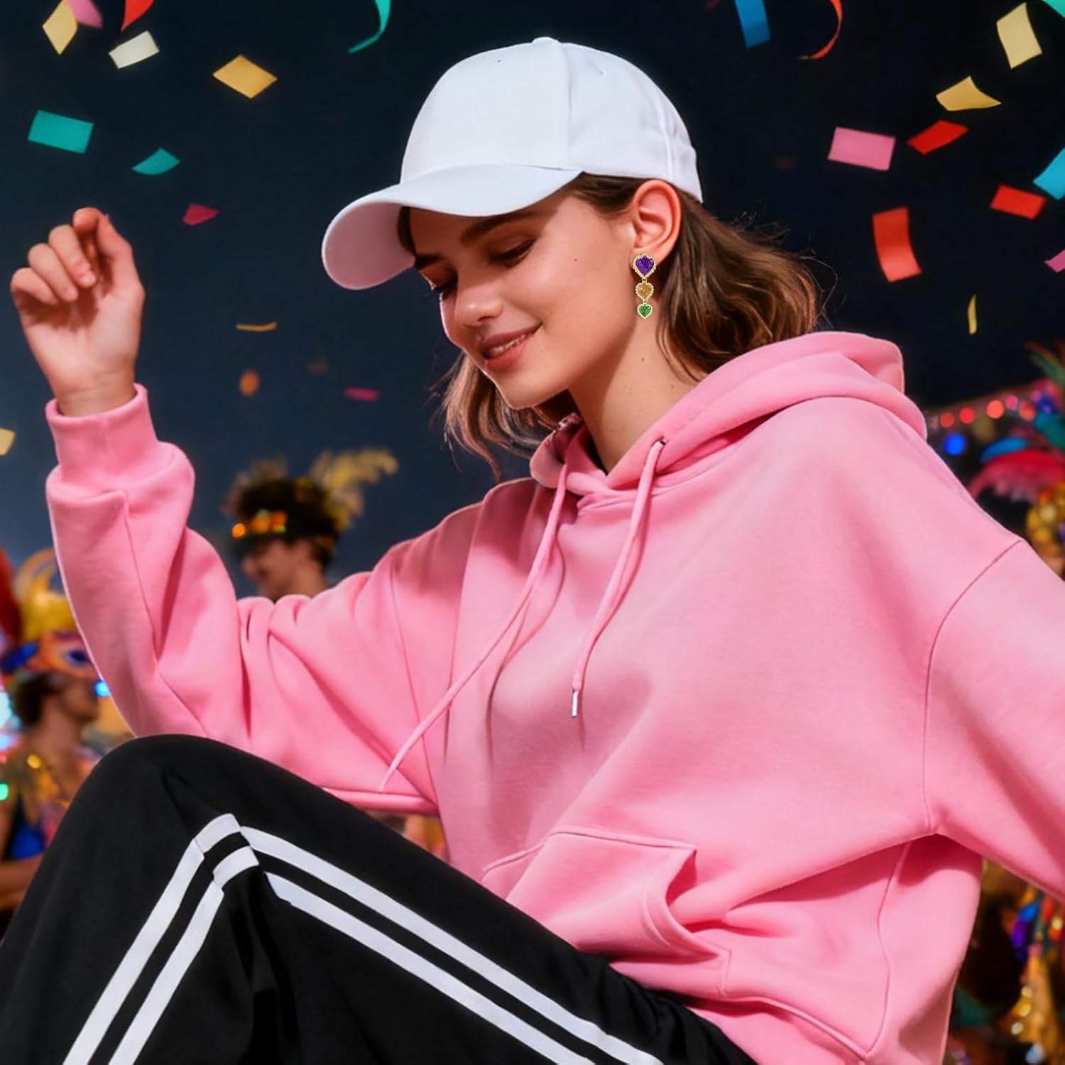 Festival Carnival Earrings for Women Colorful Statement Lightweight Drop Earrings Party Jewelry for Mardi Gras - Image 5