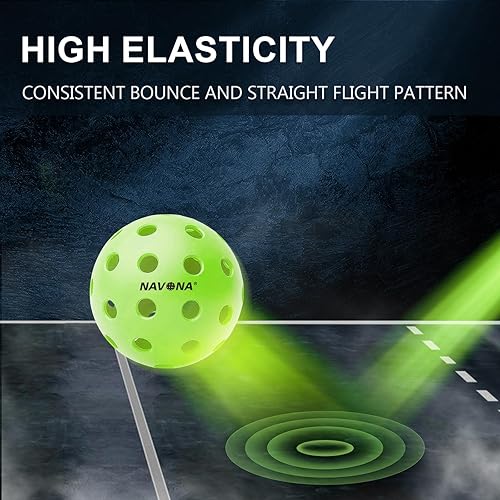 Miniatura 4 de Navona 12 Pack Premium 40-Holes Green Outdoor Pickleball Balls, Meet USAPA Official Requirement, Pickleball Ball Outdoor, High Bounce True Flight,