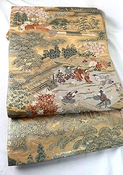 Amazon.co.jp: 全通柄 袋帯 正絹 金銀糸 金糸 袋帯 着物 帯 桜 総柄 総