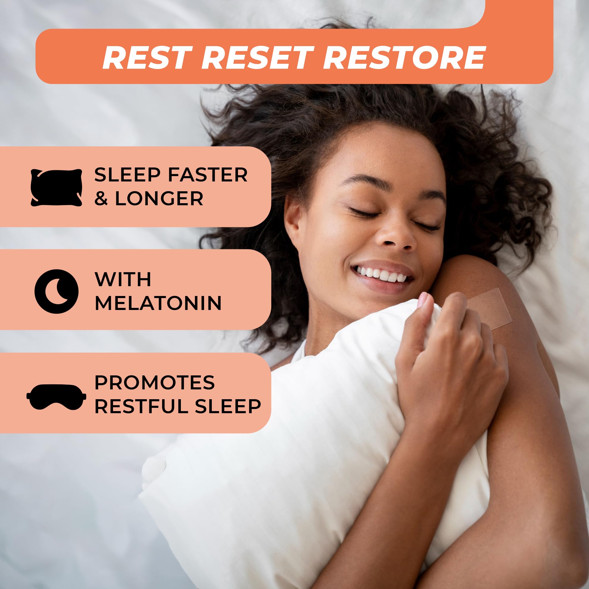 Sleep Support Patches, Natural Sleep Aid with Melatonin, Magnesium & Valerian Root, Relaxation Support, Wake Up Refreshed. 30 Patches — Amazon image 3