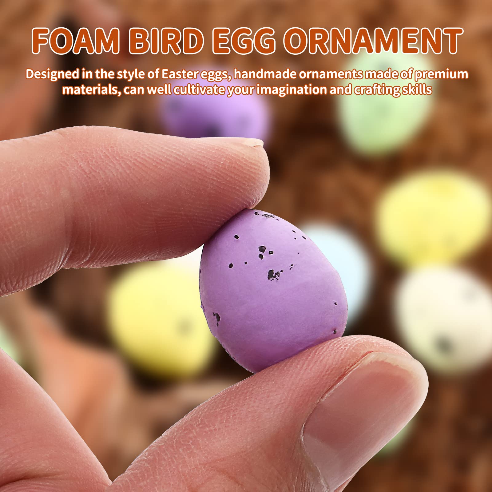 Artificial Bird Eggs Foam 100 Pcs Artificial Bird Eggs - Assorted Color ...