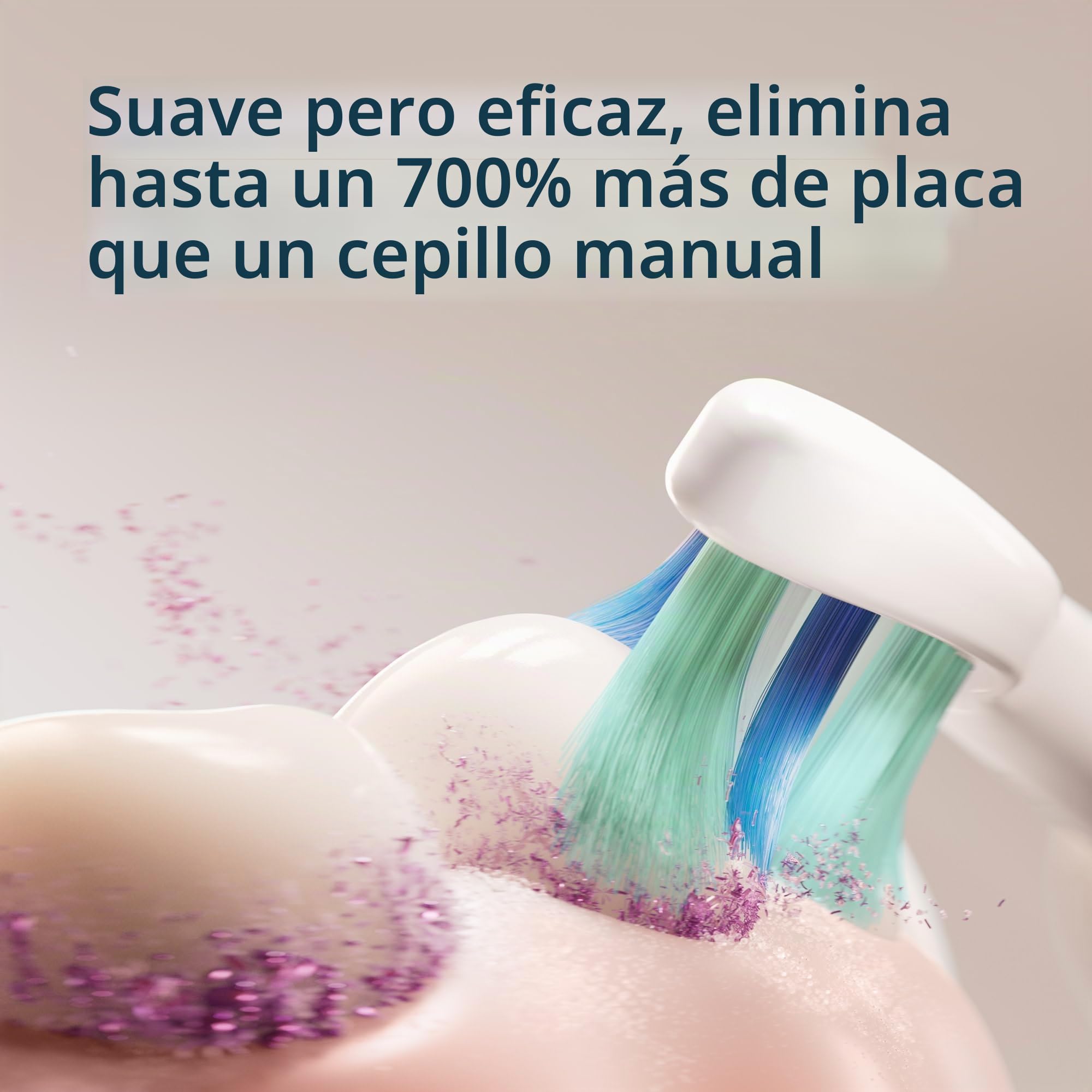 Cepillo de dientes eléctrico Philips Sonicare serie 4100 - Cepillo de dientes sónico con tecnología sónica avanzada, sensor de presión, dos ajustes de intensidad, Smartimer y Quadpacer, rosa intenso