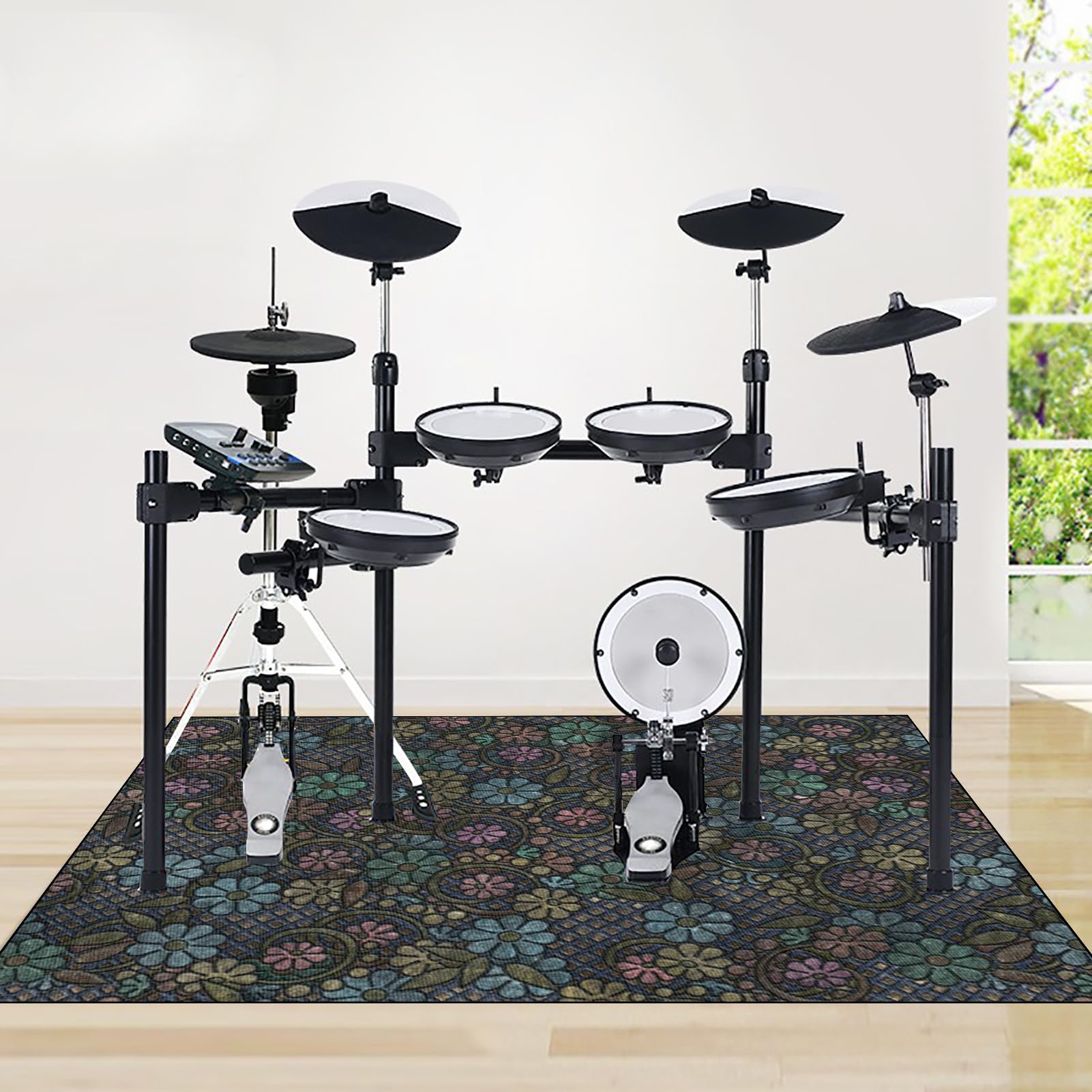 Schlagzeugteppich, Schlagzeug Teppich für Bass Drum Snare, Drum Teppich, Schallschutzdecke, rutschfeste Trommel Teppiche, Akustik Elektrisches Schlagzeug Teppich für Studio, Wohnung 200 x 170 cm