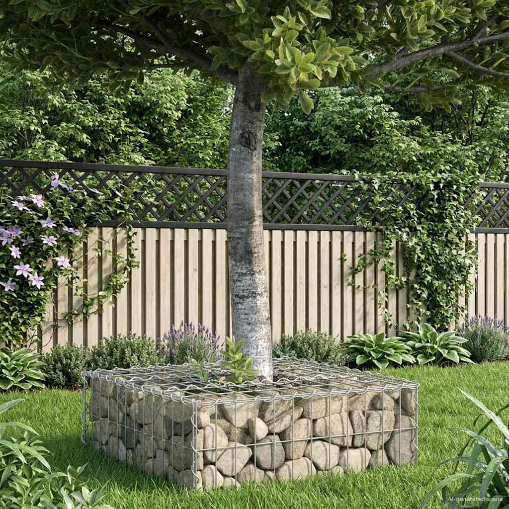 vidaXL Podniesione łóżko gabionowe 60 x 60 x 20 cm Stal Galwanizowana