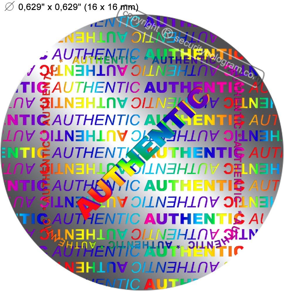 80"Authentic" VOIDABLE Round SECURITY HOLOGRAM. Silver Security Holograms 0.63"(16mm) 3D Protective Stickers Tamper Evident.