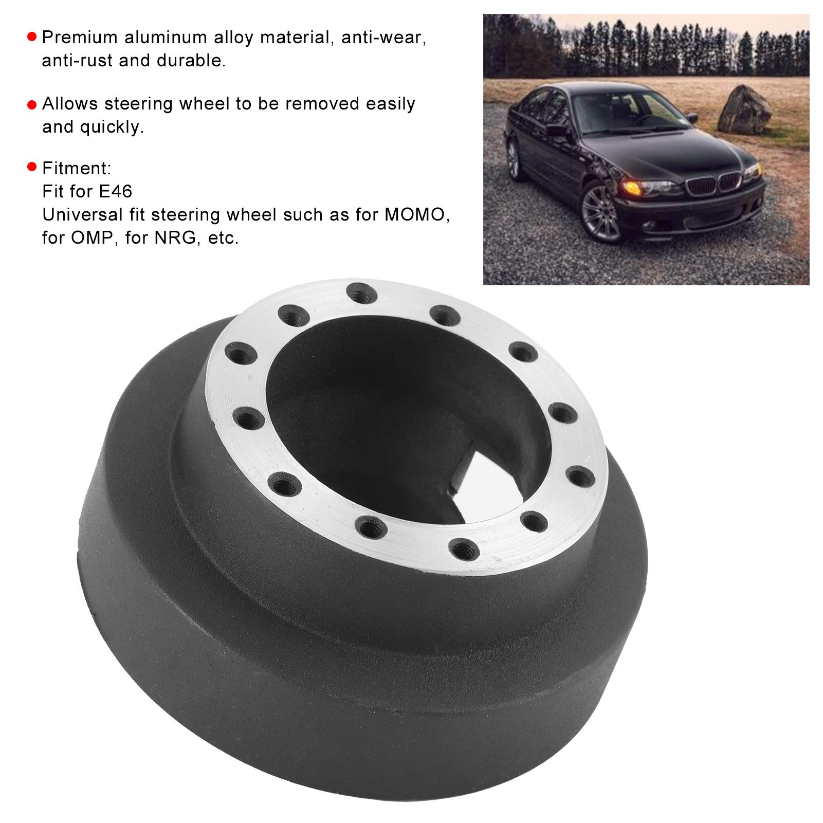 Akozon Adapter dla Lenkradnabe Im Auto Universeller 6-Loch-Lenkradhalter dla E46 /NRG