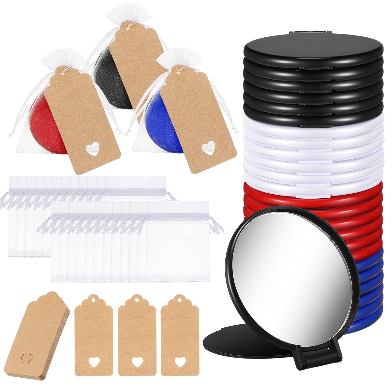 Yinkin 24 Set Compact Mirror Bulk Gifts Set with Gift Tags