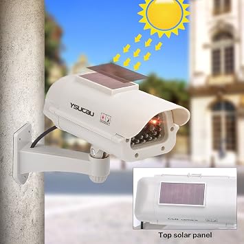 Solar Powered CCTV Security Fake Dummy Camera with Flashing Led Outdoor/Indoor Use for Homes & Business