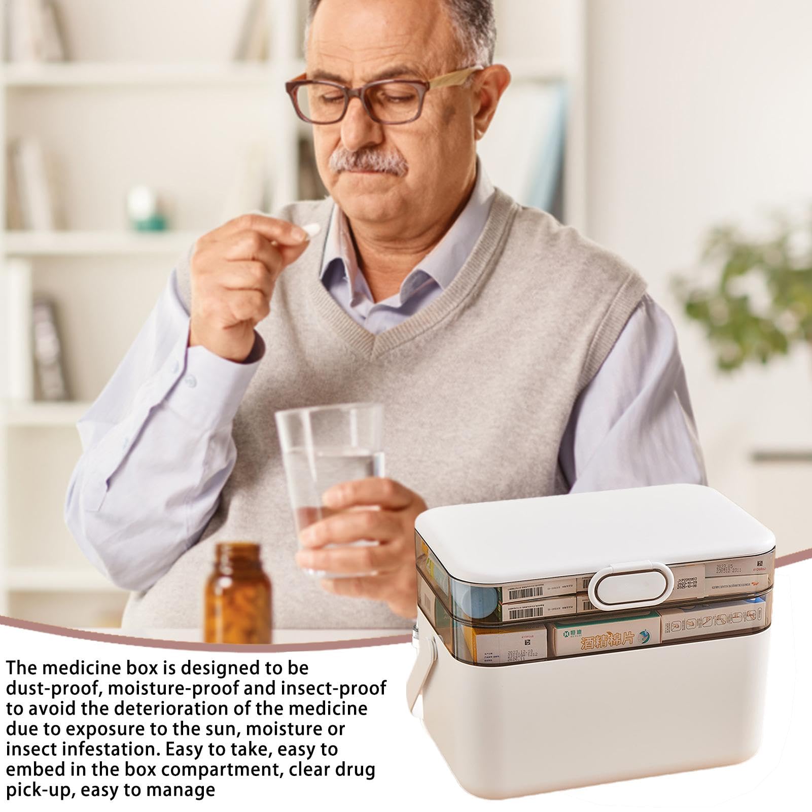 Pastillero de Gran Capacidad Organizador Semanal Extraíble para Pastillas | Botiquín Para Organizador Semanal Portátil, Diario en Hogar y Viaje, Pastillero