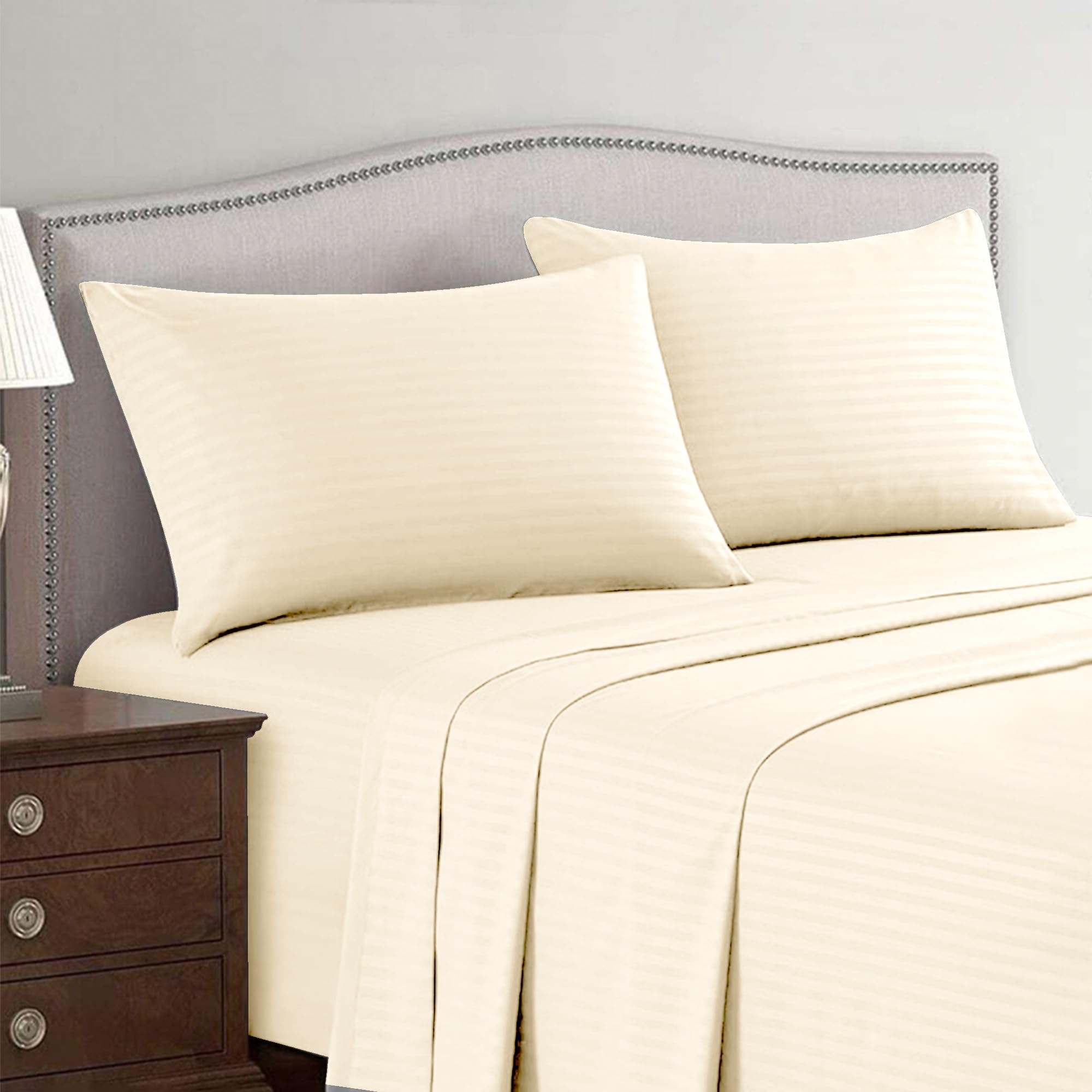 Hotel Linen Klub Cream king size 260 x 280 cm hotel linen bedding set - 3 pieces, off white, cotton material
