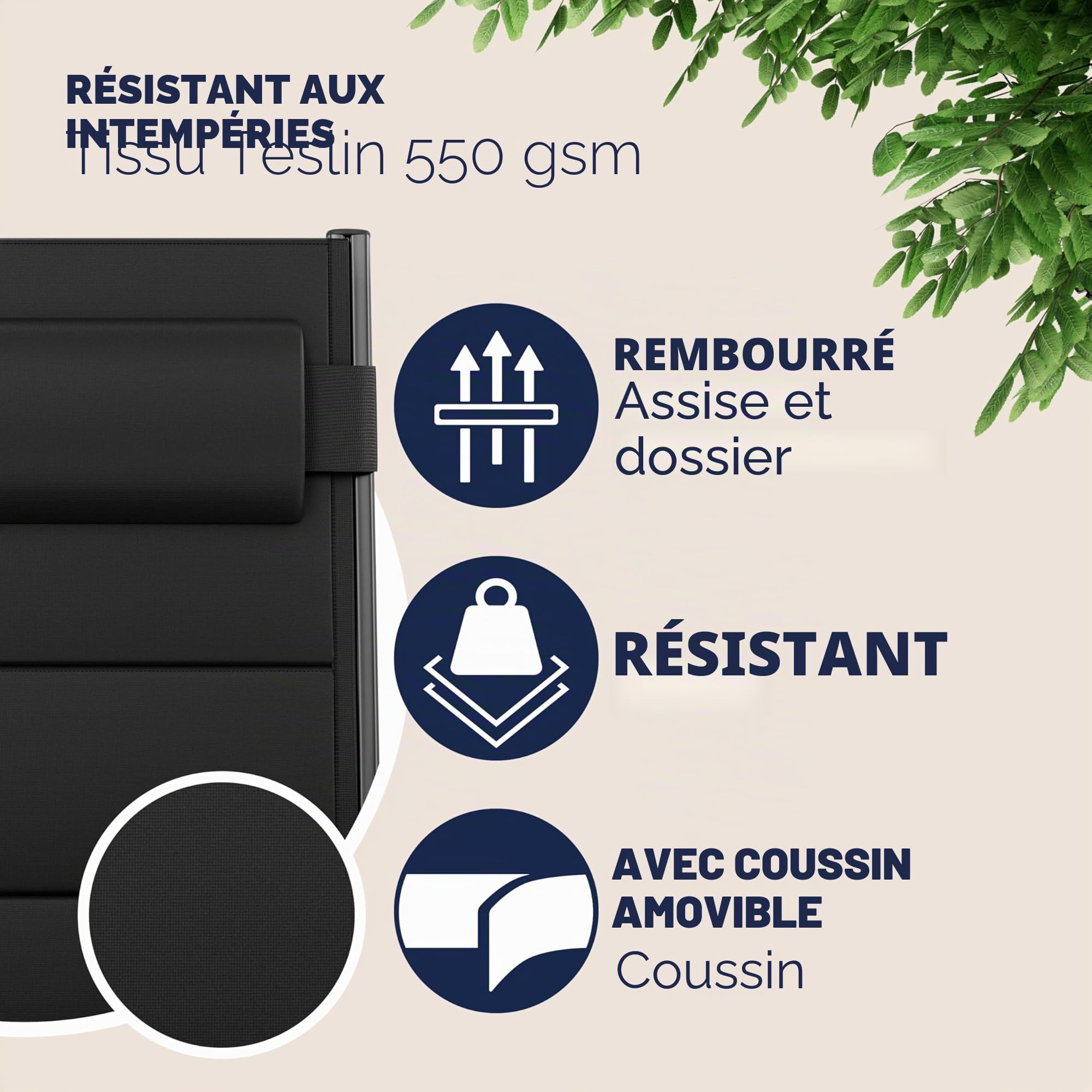 Casaria Set de 4 chaises de Jardin Aluminium Dossier réglable 8 Positions Rembourrage Max. 120kg Chaise à Dossier Haut Chaise Pliante terrasse Anthracite