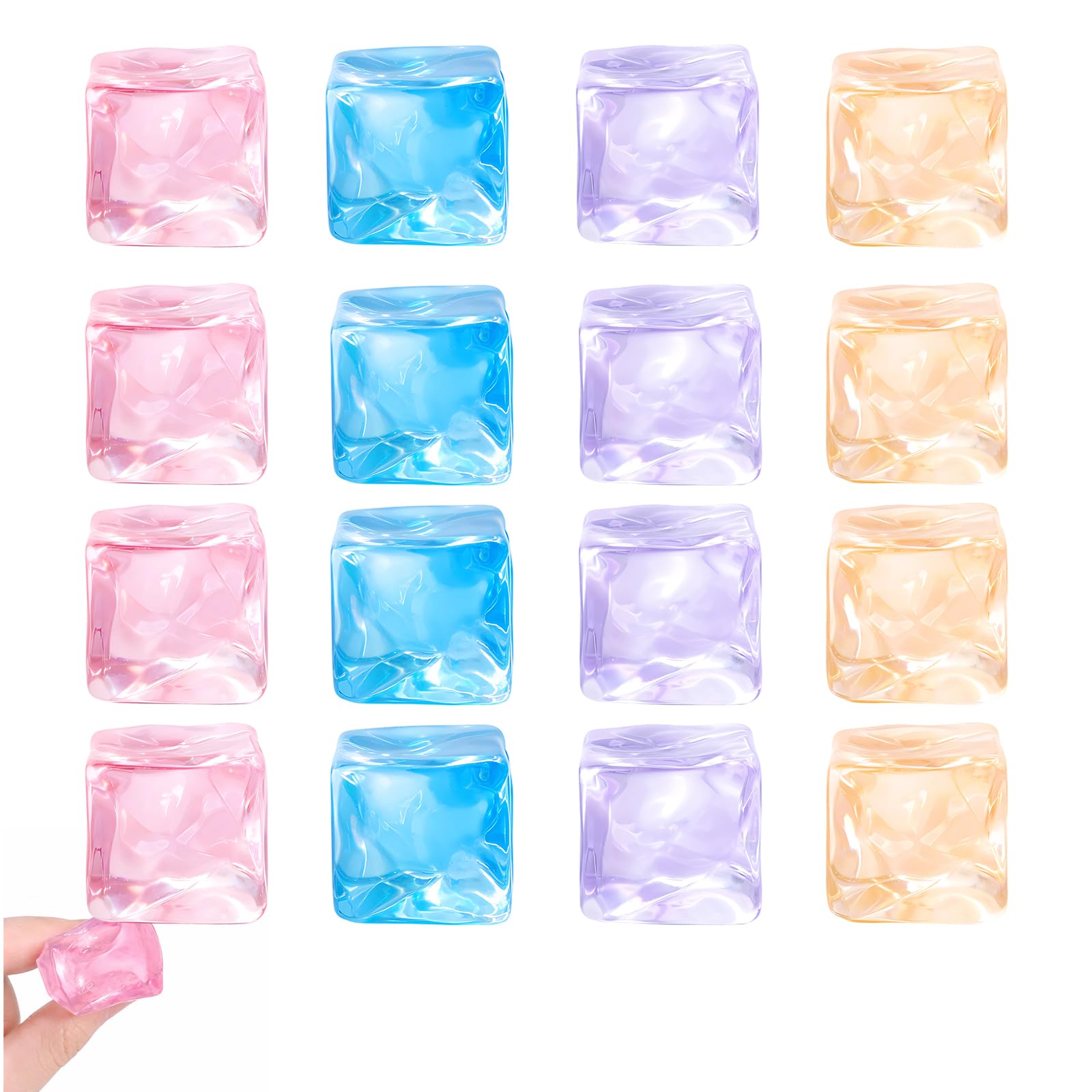 16Pcs Squishy cube , Stress Relief and Sensory Stimulation, Office Desk and Classroom Use, 16 Pieces in Assorted Colours, Pocket Sized Calming Gadget