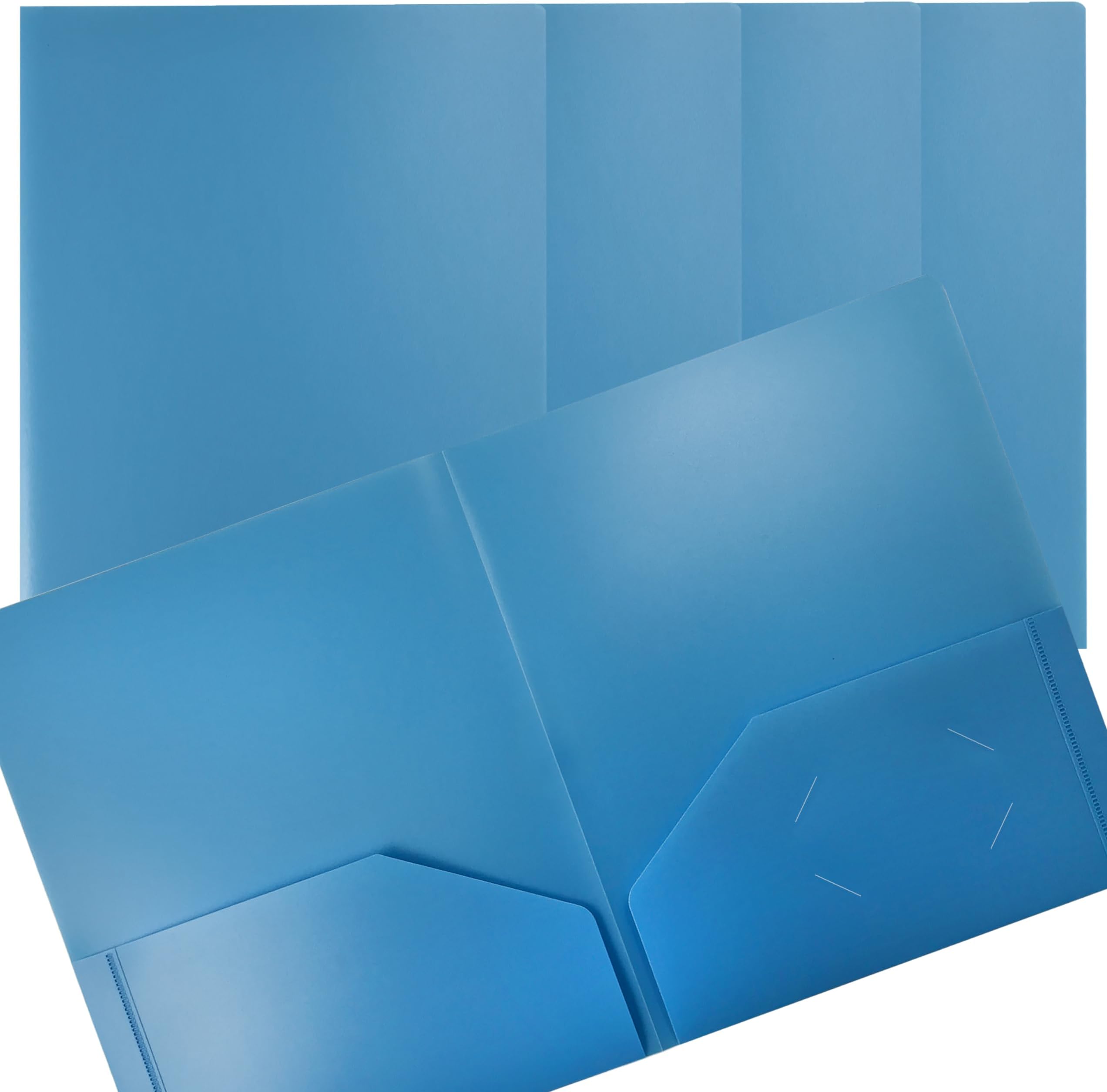Better Office Products 2-Pocket Portfolio Folders - 24-Pack Royal Blue With Prongs