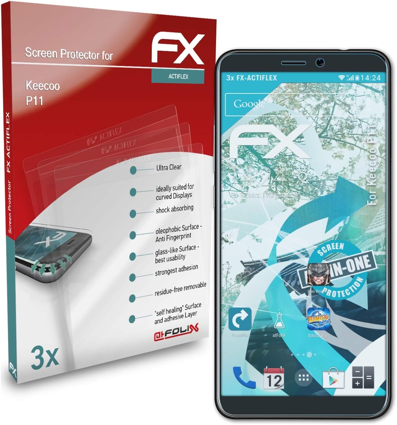 Screen Protector compatible with Keecoo P11 Protector Film, ultra clear and flexible FX Screen Protection Film (3X)