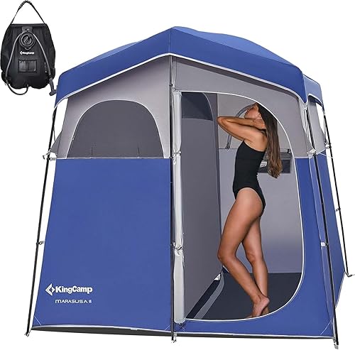 KingCamp Shower Tent, Portable Privacy Tent Outdoor Camping 1/2 Room Toilet Tents with Shower Bag & Dressing Room for Beach, Camping & Hiking