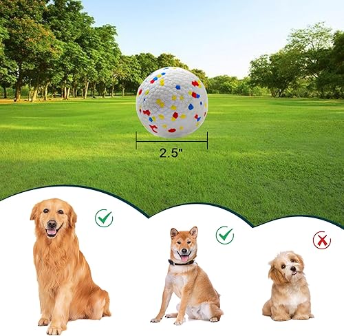 Miniatura 4 de Pelotas de tenis para perros de 2.5 pulgadas, paquete de 6 pelotas de tenis indestructibles para masticadores agresivos, juguetes flotantes