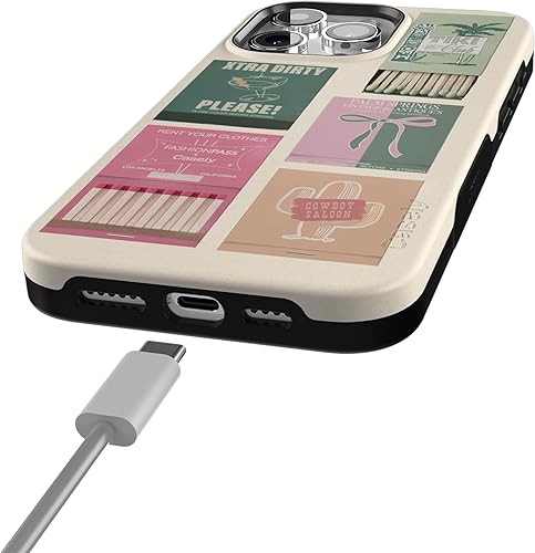 Vista 291 de Casely Funda para iPhone 15 Pro Max Jardín Secreto Flores mixtas Funda atrevida Compatible con MagSafe y botón de acción Secret Garden