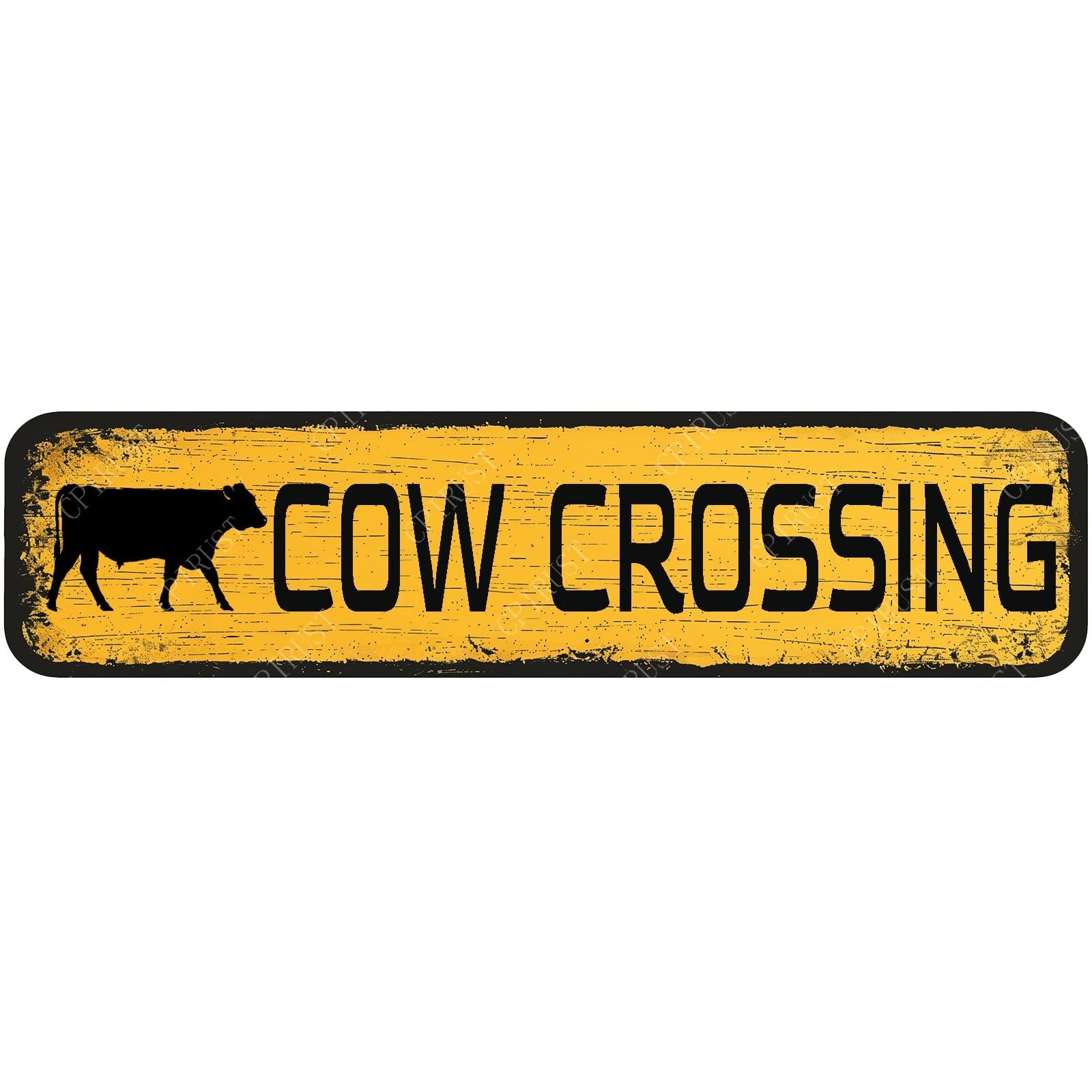 Cow Crossing Vintage Metal Signs Funny Tin Sign for Home Yard Garden Farm Gate Beware Signs Wall Decoration 4x16 Inch