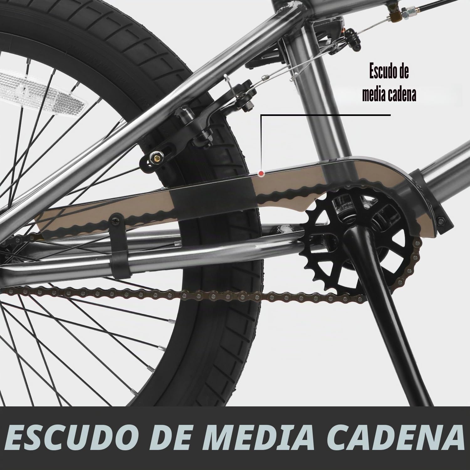 AVASTA Hesper Bicicleta BMX Freestyle de 20 pulgadas para niños, para chicos de 6, 7, 8, 9, 10, 11, 12, 13, 14 años y principiantes, color gris