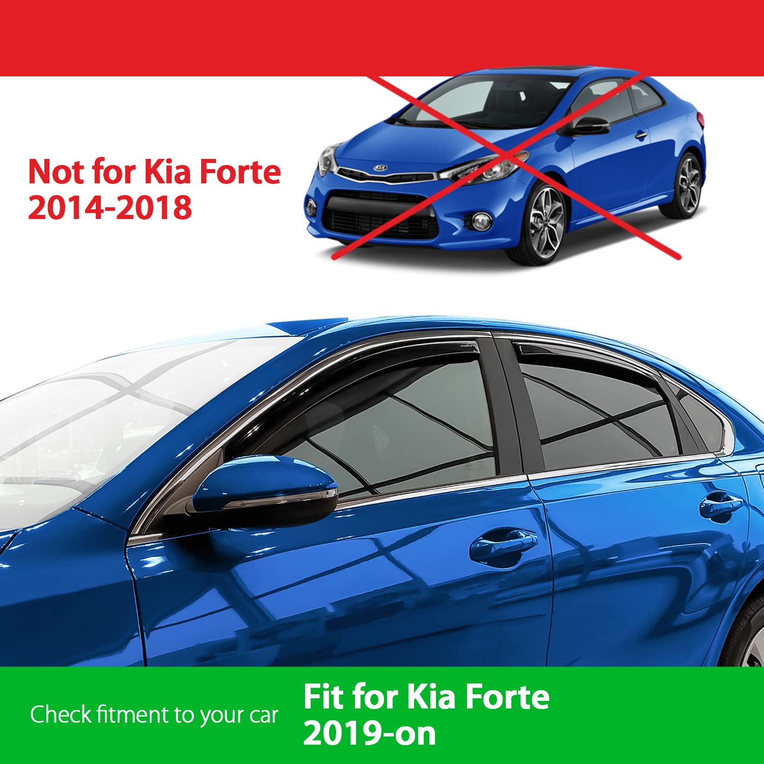 OEM Front Rear Door Outside Weatherstrip LH & RH 4P SET For Kia Forte 2019 2023 306494674042
