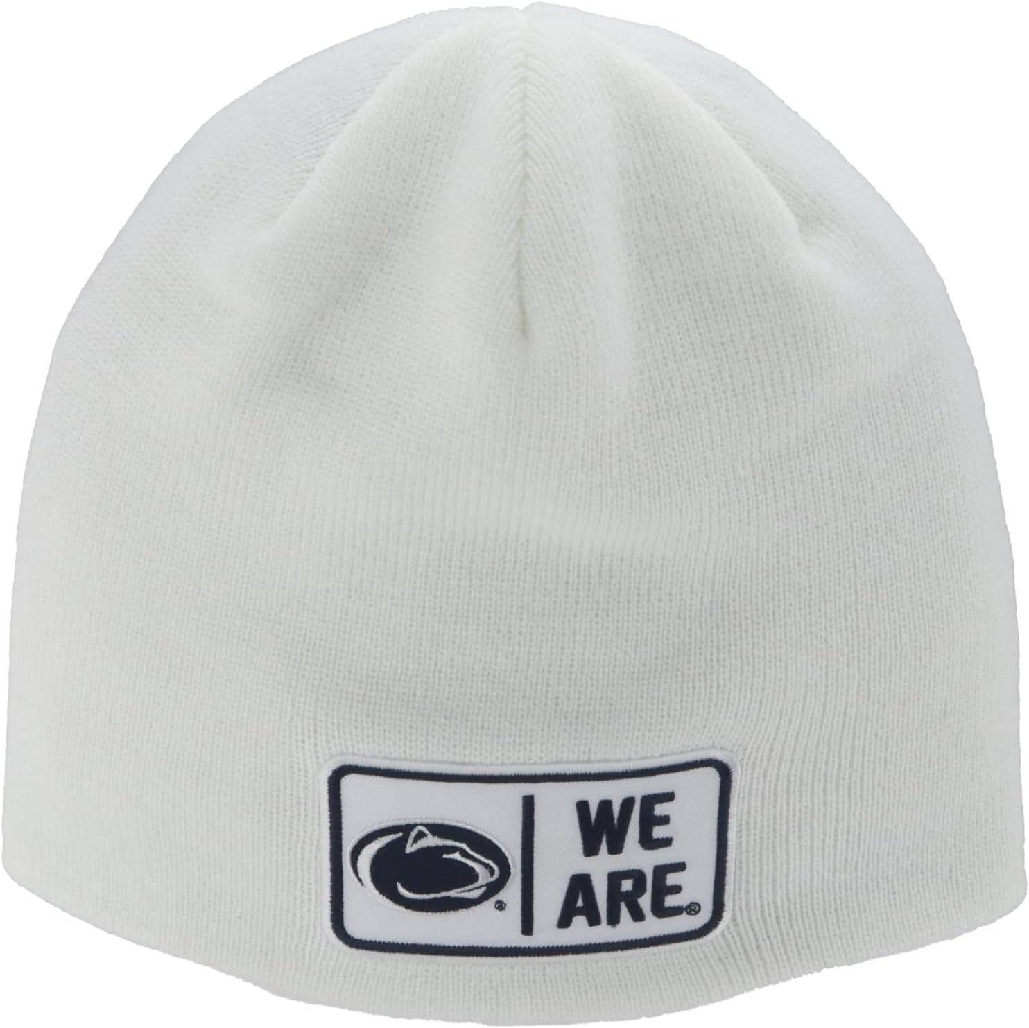 ZHATS NCAA Unisex-Adult NCAA Officially Licensed Beanie Edge Patch Defer White