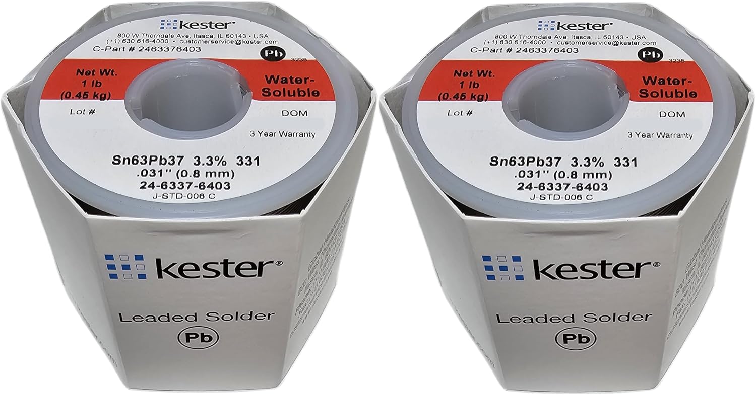 Kester 331 Organic Core Solder 63/37 .031 1 lb. Spool by NTE Electronics (2)