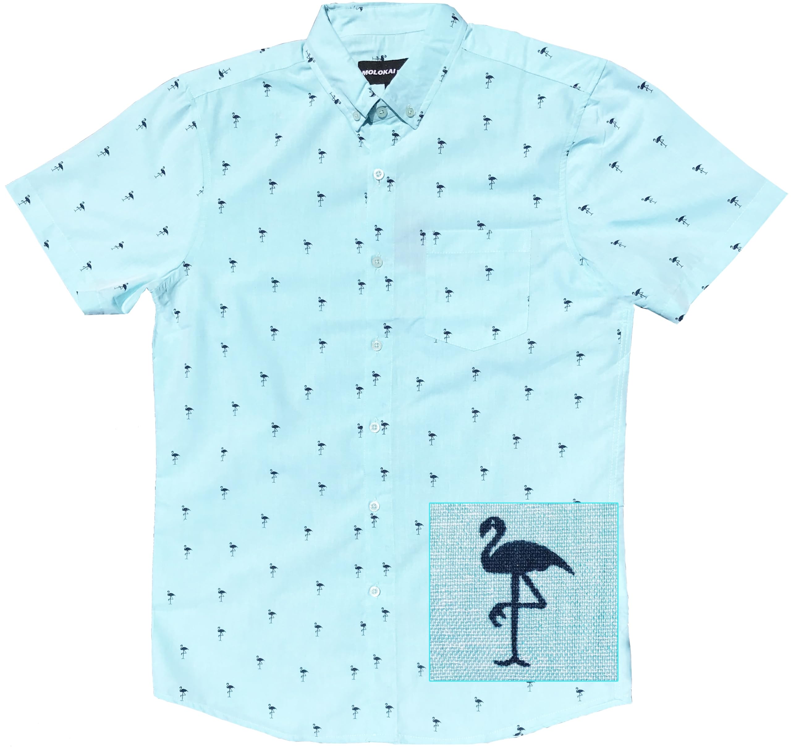 Molokai Surf Button Down Slim Fit Hawaiian Short Sleeve Shirts