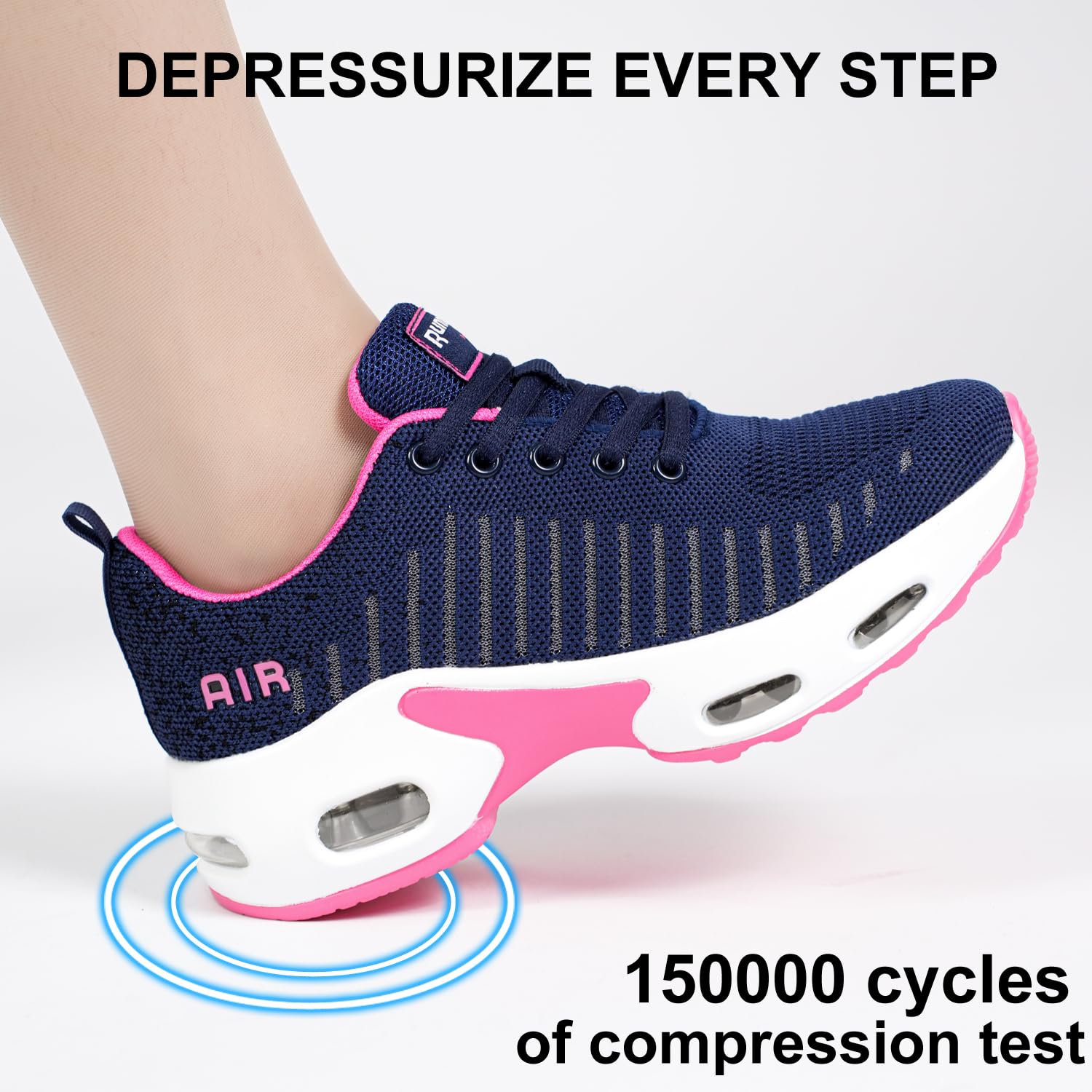 Myztra Scarpe Donna Sneakers Ginnastica Running Sportive Cuscinetto ad Aria Supporto Arco Plantare Rete Traspirante Suola Antiscivolo Leggera Fitness Outdoor