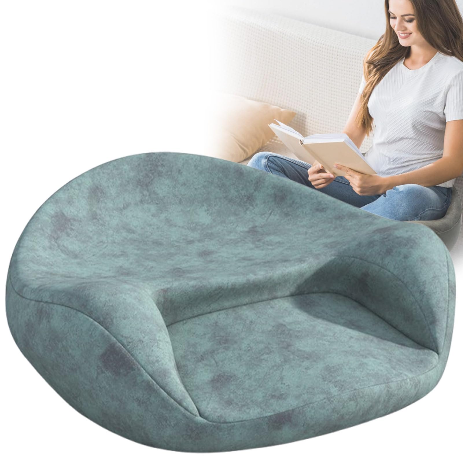 Ergonomiczna poduszka do medytacji na podłogę z zakrzywionym oparciem i pianką memory foam do jogi, ćwiczeń uważności i długich sesji siedzenia A