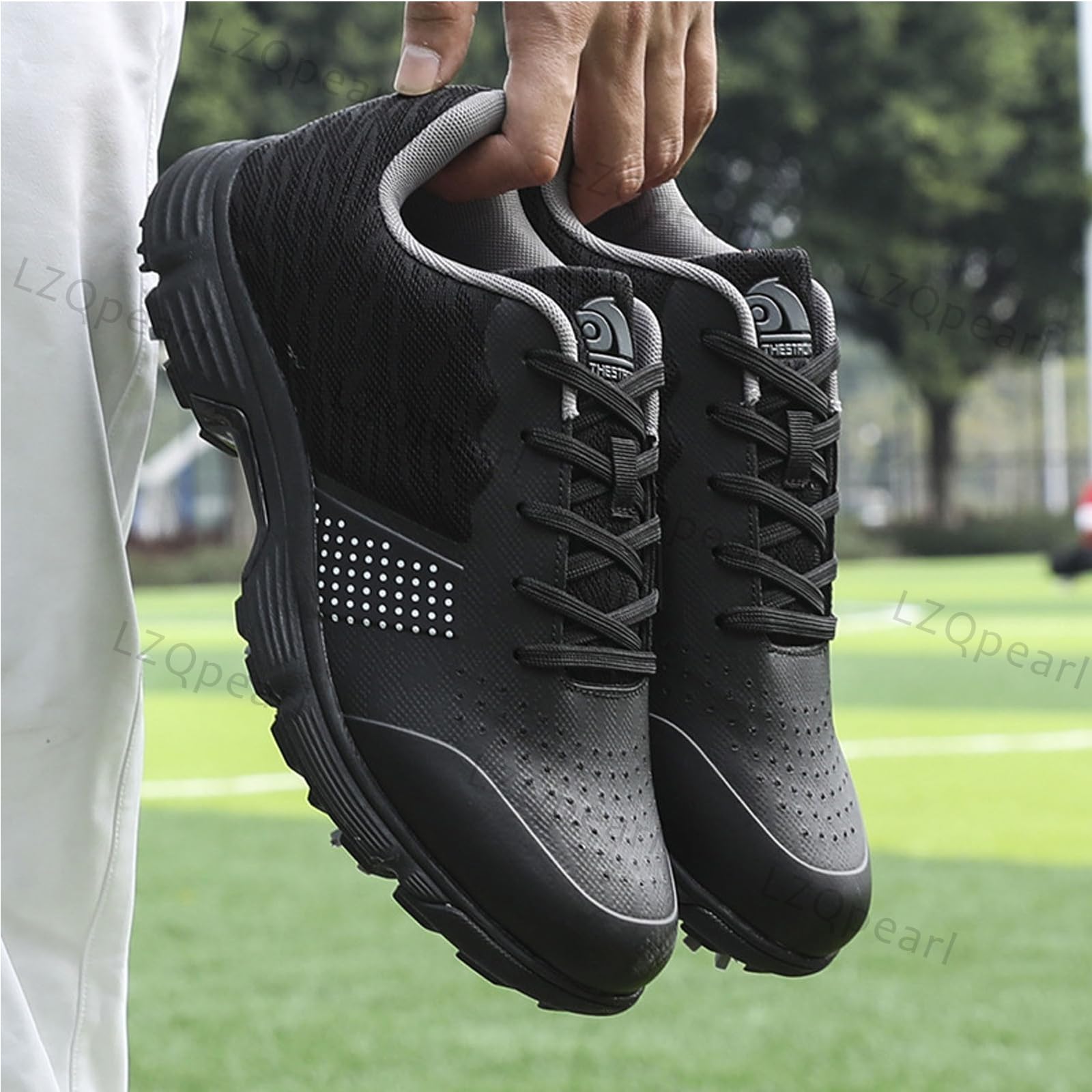 LZQpearl Chaussures De Golf Unisex, Bottes Toutes Saisons pour Hommes, Baskets Lacets Antidérapantes Classiques, Professionnelles