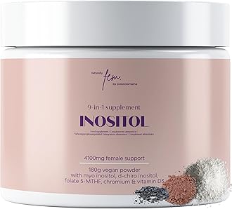 QSTA Inositol FEM Myo & D-Chiro 4100mg Vegan Powder, Hormonal Balance, PCOS, Fertility Supplement, Preconception, Pregnancy & Ovarian Support, 9-in-1 Myo Inositol, Folate, Chromium, Zinc, B6, B12 & D3