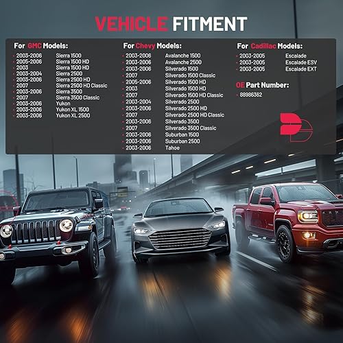 Miniatura 3 de BDFHYK Espejo calefactable para el lado izquierdo del conductor compatible con Chevy Avalanche SilveradoTahoe GMC Sierra 1500 Cadillac Escalade