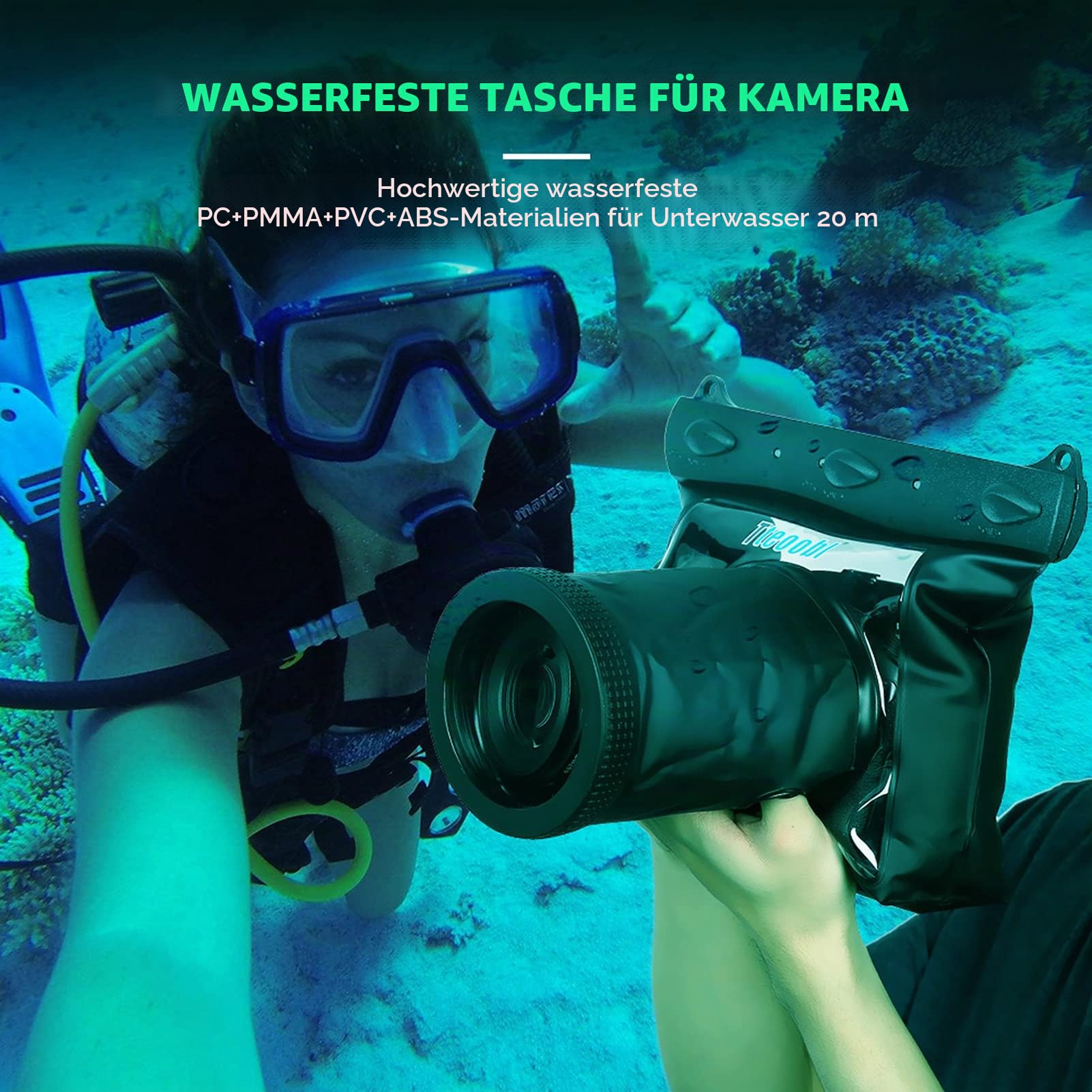 Dry Bag, Unter Wasser Versiegeltes, Wiederverwendbares, Wasserdichtes Gehäuse, Kamera für Schwimmkamera-Gehäusetasche, Tauchen, DSLR-Kamerazubehör