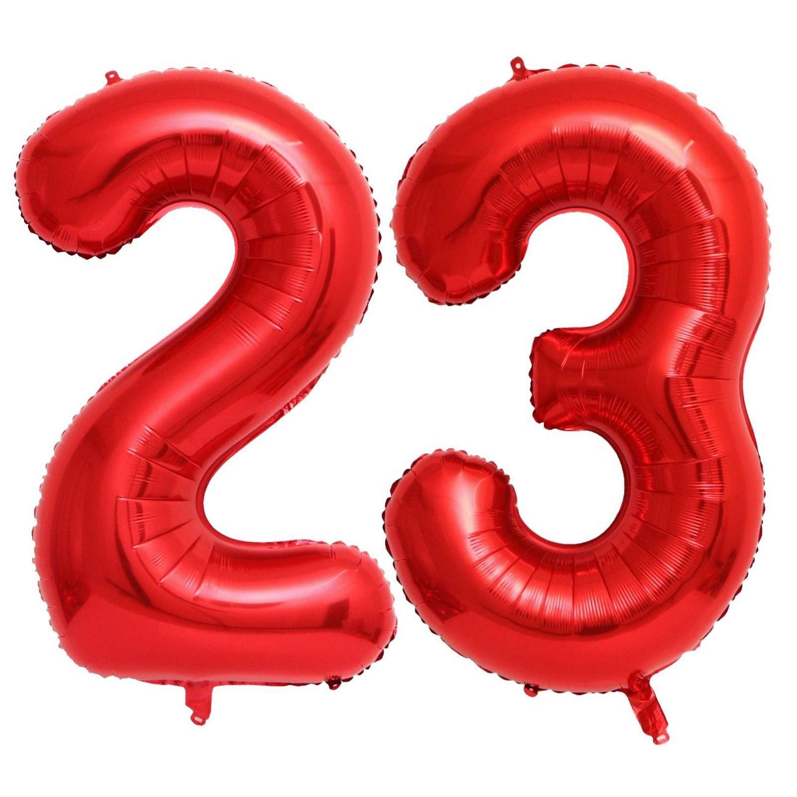 Red 23 Number Balloons, 40 Inch Giant Number 23 Balloons Foil Mylar Helium Red Number Balloons for 23th Birthday Party Supplies Anniversary Event