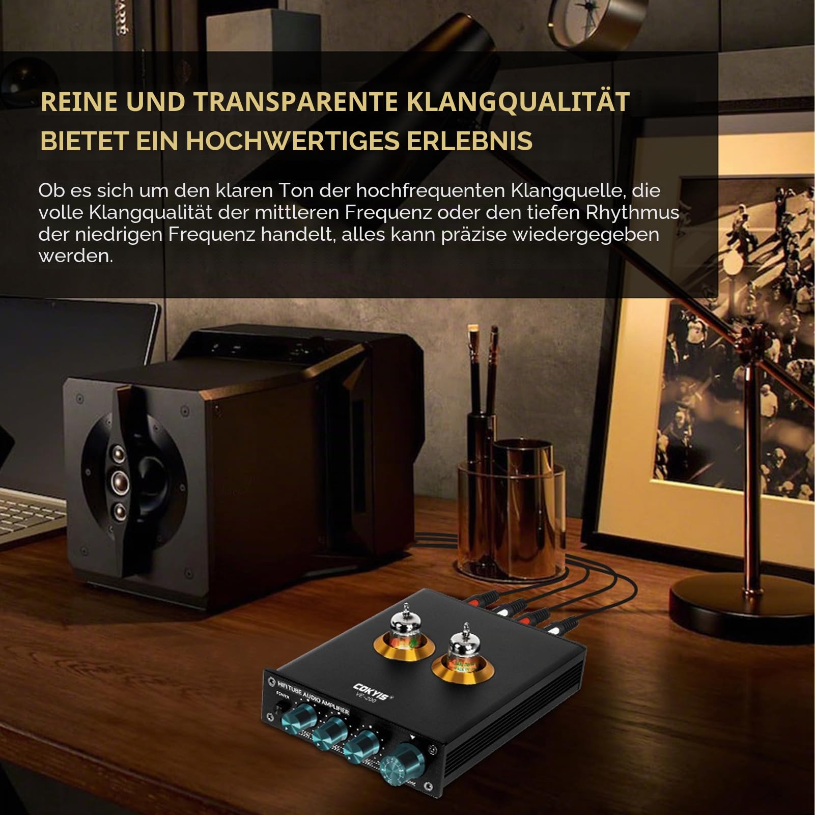 Audio Equalizer 3-Band EQ Röhrenvorverstärker für HiFi-Systeme mit JAN5654 6J1 6J4 6J5 6AK5 Kompatibilität für DVD CD MP3 Player Computer Smartphones (summina7fqks9vnye-12)