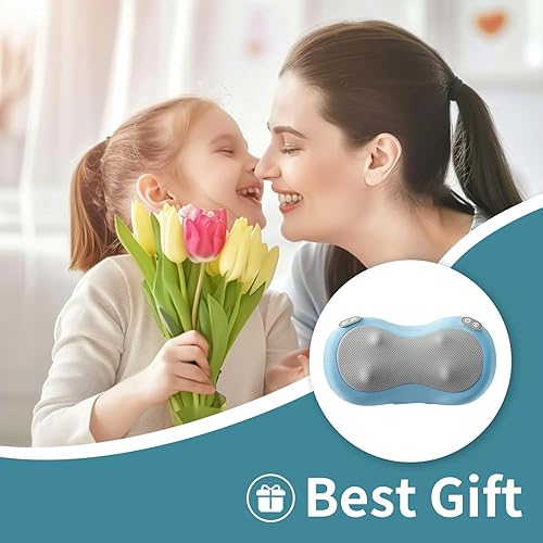 Miniatura 6 de Shiatsu Masajeador de cuello y espalda con calor, masajeador de espalda baja para aliviar el dolor de tejido profundo, almohada de masaje