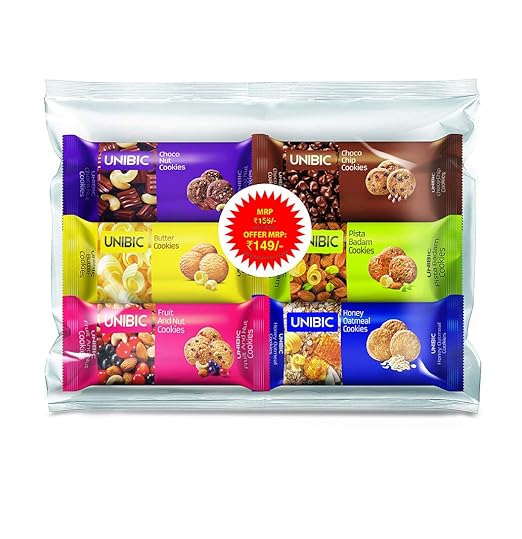 Unibic Cookies - Assorted, 75g (Pack of 6)