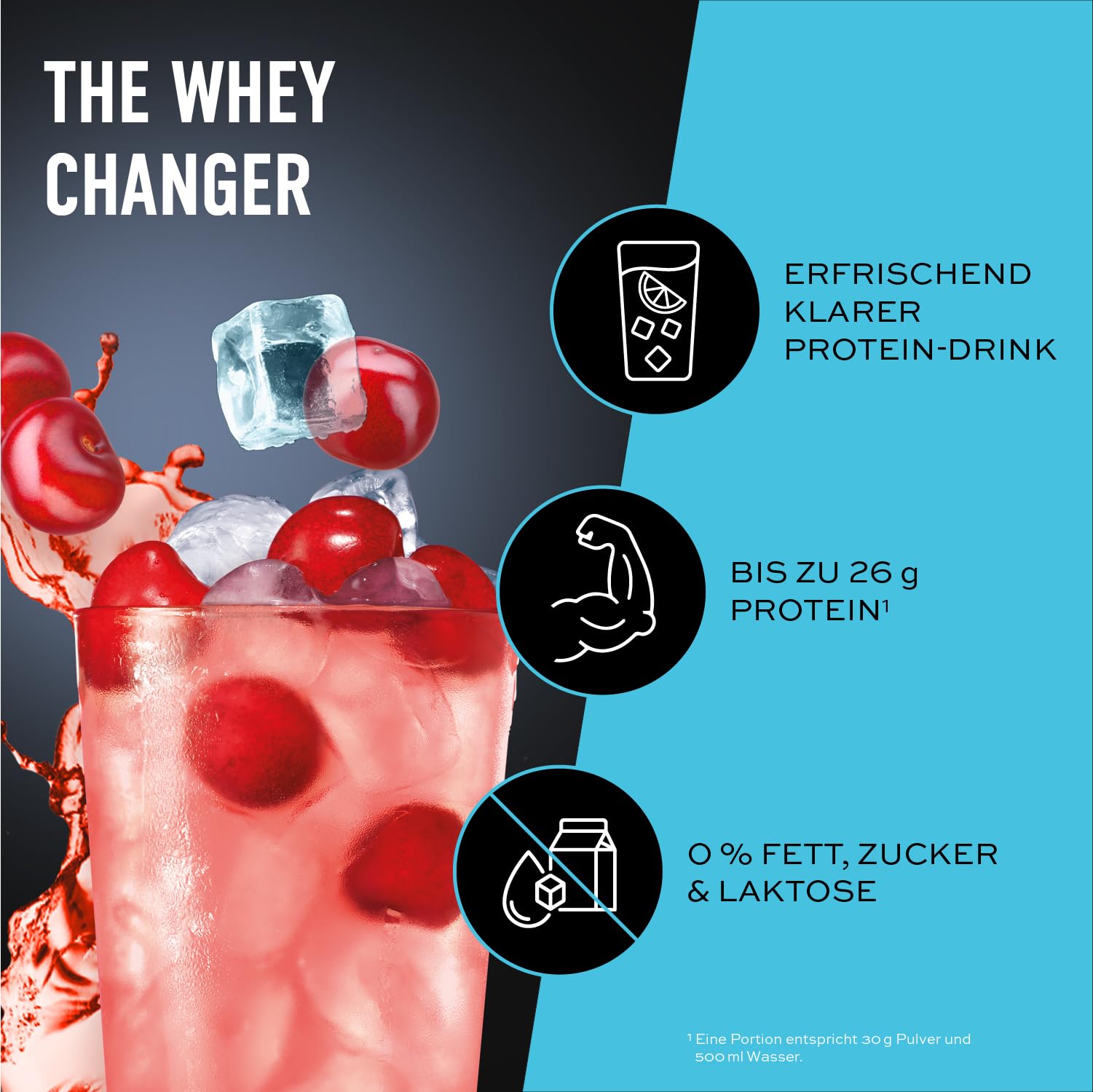 ESN ISOCLEAR Whey Isolate Protein Pulver, 1000g, Fresh Cherry, Proteinlimo mit fruchtig leckerem Geschmack, clear Whey - made in Germany