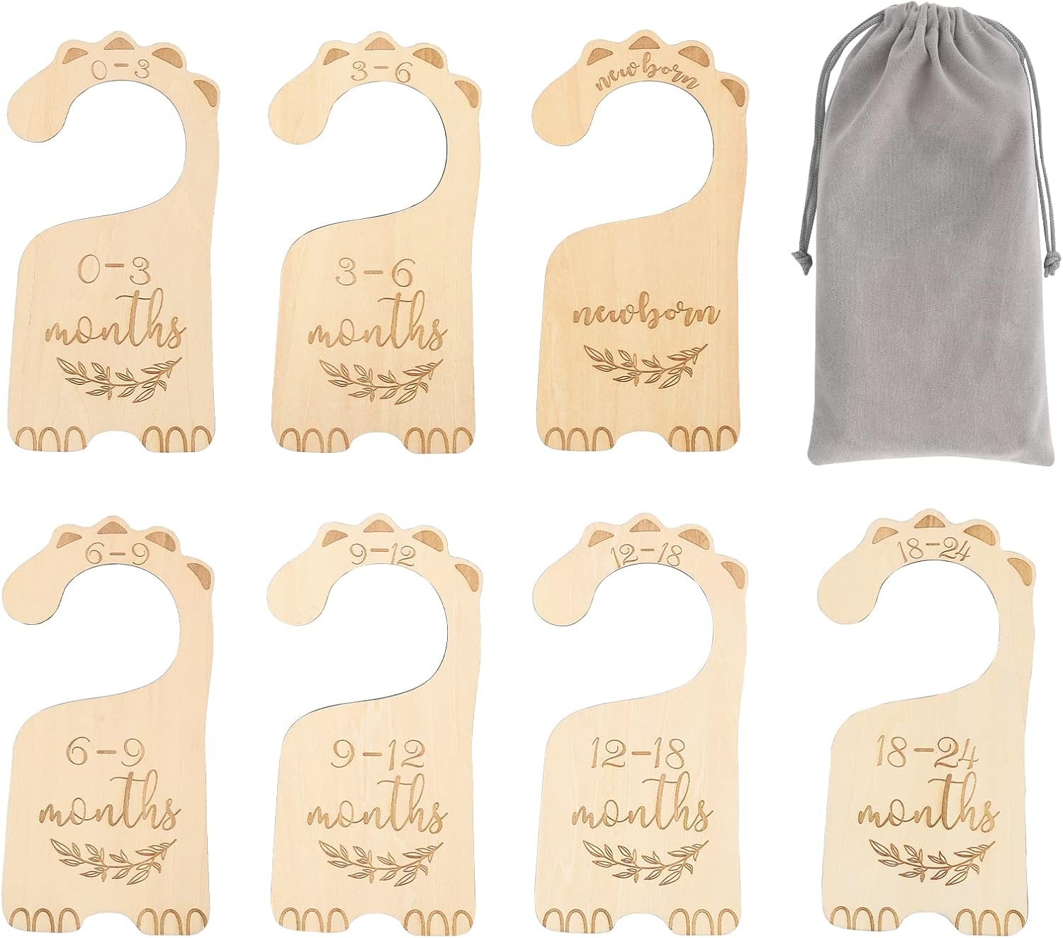 7pcs Wood Baby Closet Dividers Premium Wardrobe Clothes Dividers