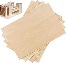 Samcos Wood, Crafts, Ultra-thin Plate, Wooden, DIY, 11.8 x 7.9 inches (300 x 200 mm), 4 Sheets, Stamped Carving, Model, Hobby Material, Wood Slice, 0.08 inch (2 mm), Wood Chip, DIY Hobby, Stationery