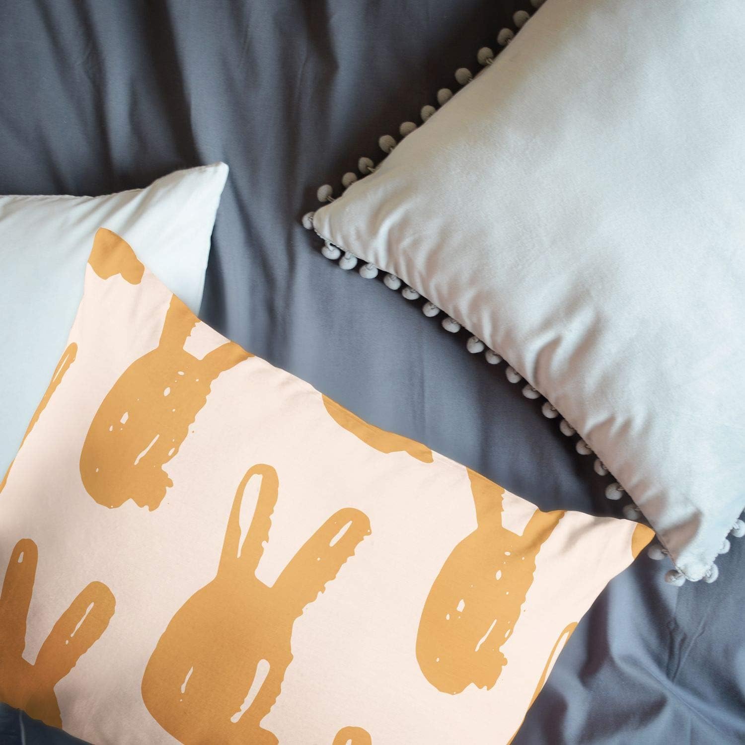 BonaMaison Decorative Cushion Cover, Orange-Off White Throw Pillow Covers, Home Decorative Pillowcases for Livingroom Sofa - Image 3