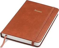 Wykeham's Executive Notebook – 6" x 4.5" – Customization Available (Brown – Dotted)