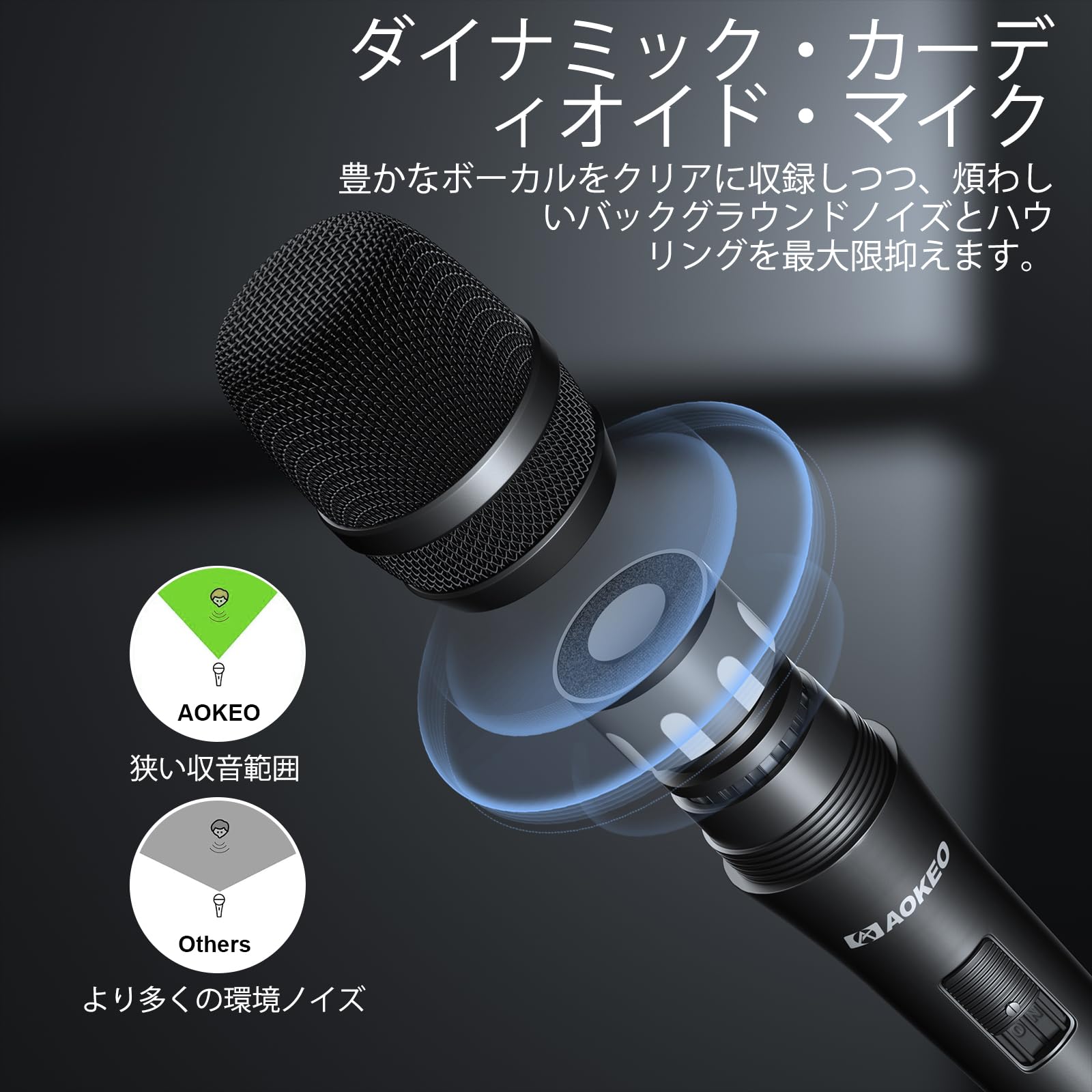 Amazon.co.jp: Aokeo ダイナミックカラオケマイク A450 ハンドヘルド