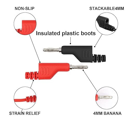 Miniatura 4 de PNGKNYOCN Cable coaxial de la ventaja de la ventaja de la prueba del enchufe del plátano dual apilable del varón de 4.2Ft BNC para el osciloscopio