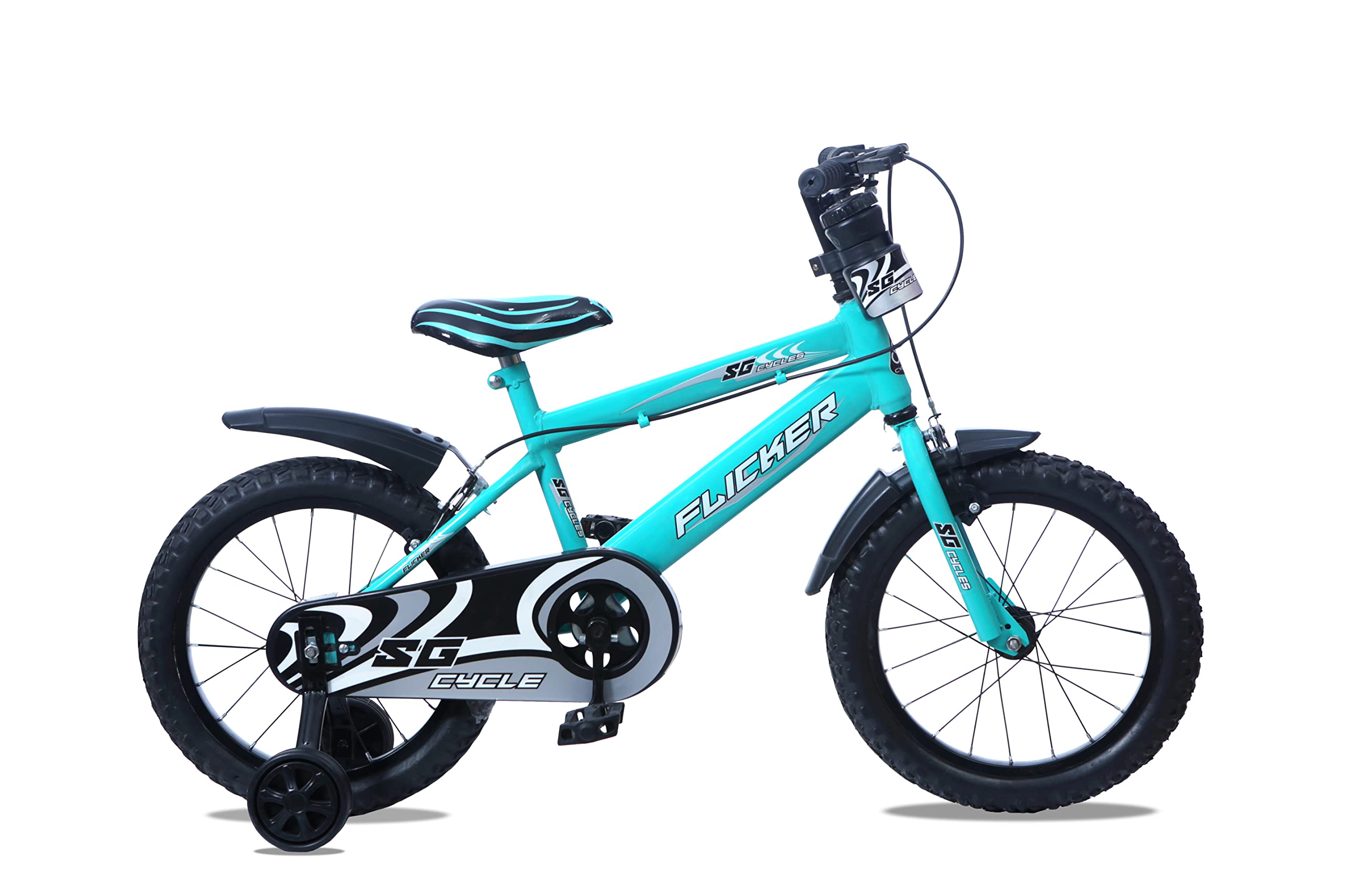 SG CYCLES 14T BMX Flicker with Bottle (85% Assembled) Mountain Bike Cycle for 2-4 Years Kids (Super – Sea Green)