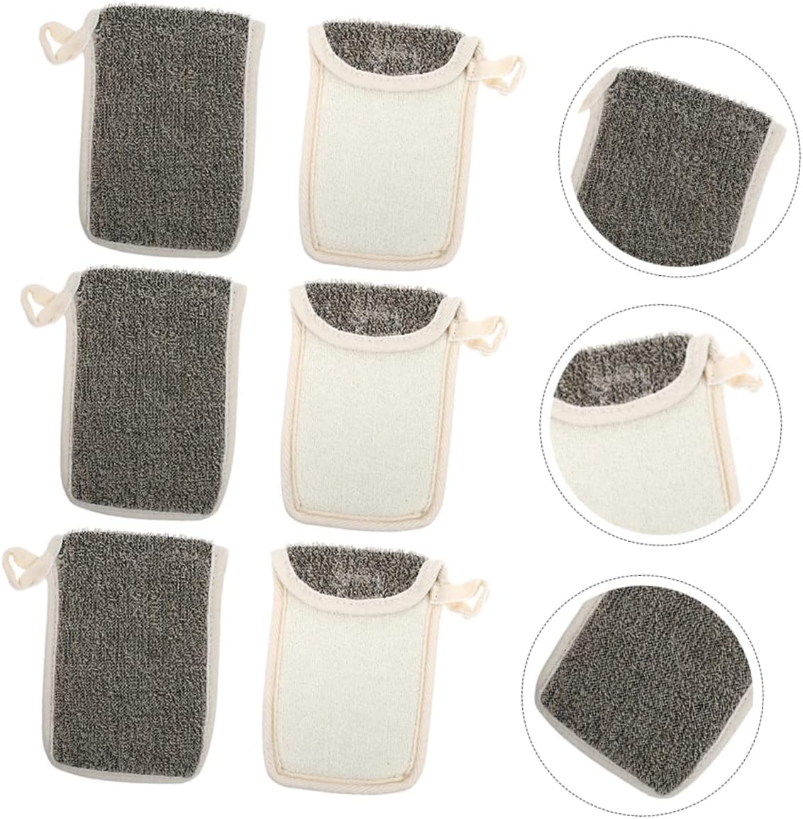 LIFKOME 6pcs Black Linen Soap Saver Bags Foaming Mesh for Exfoliating and Storing Bar Soap for Bath and Shower