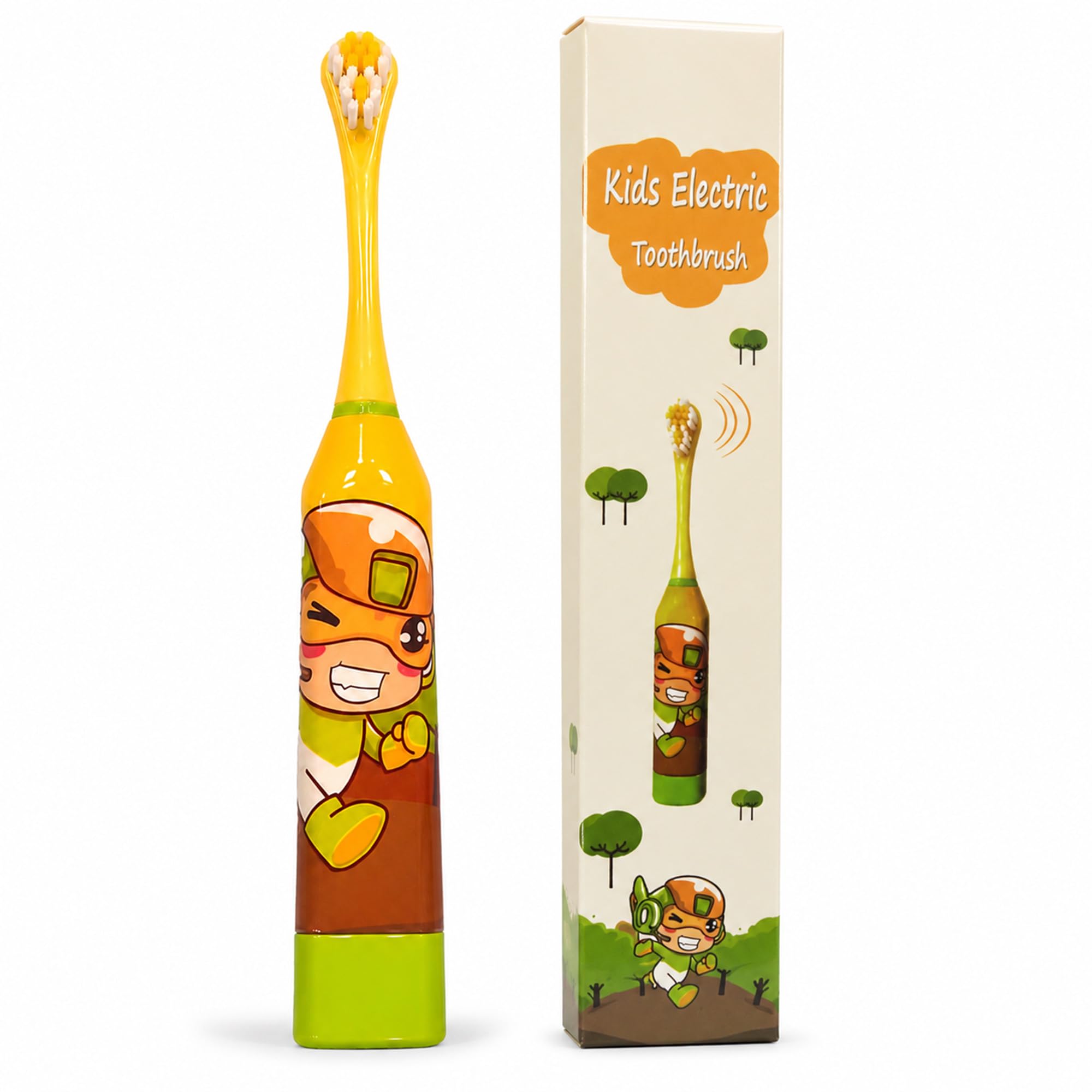 MOM CARE Kids Battery Toothbrush,Advanced Sonic technology,Vibrating Mode, Extra Soft Bristles,3X Efficiency Of Manual, Effective Cleaning Of Your Child’s Teeth, Improving Oral Health Yellow-image-33